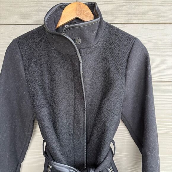 Vince Camuto wool faux leather trim jacket - Picture 3 of 7